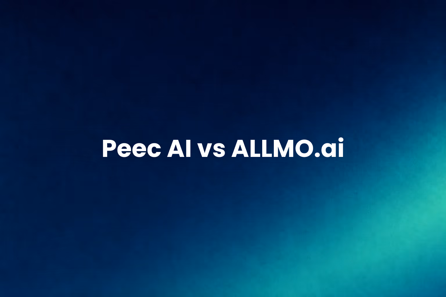 Title card reading "Peec AI vs ALLMO.ai" on a dark blue and green gradient